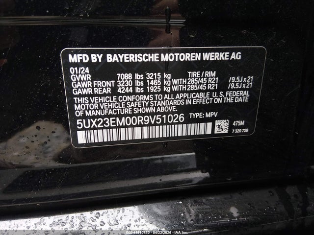 5UX23EM00R9V51026 BMW X7 Xdrive40i