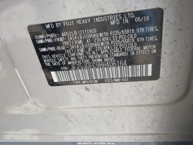JF2SJGEC9HH406164 Subaru Forester 2.0xt Premium