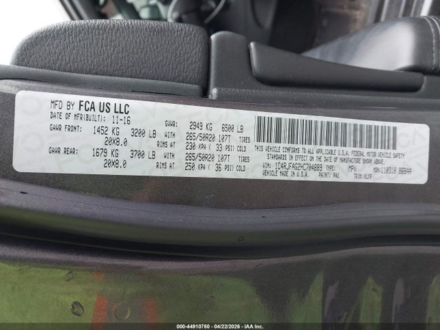 Продаж на аукціоні авто 2017 Jeep Grand Cherokee Altitude 4x4, vin: 1C4RJFAG2HC704889, номер лоту: 44910780
