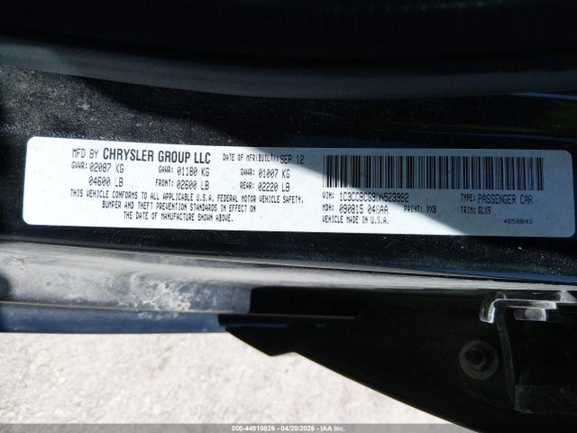 44910826 :رقم المزاد ، 1C3CCBCG9DN523992 vin ، 2013 Chrysler 200 Limited مزاد بيع