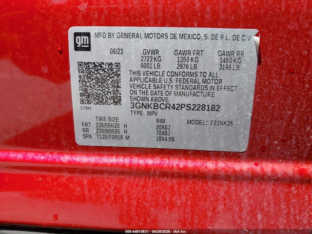44910831 :رقم المزاد ، 3GNKBCR42PS228182 vin ، 2023 Chevrolet Blazer Fwd 2lt مزاد بيع