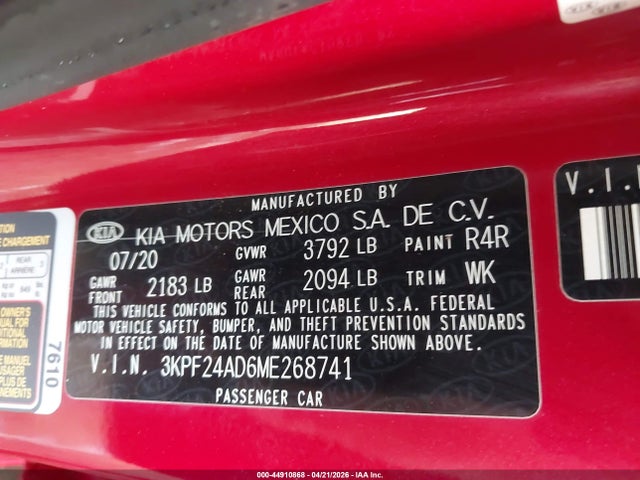 KIA Forte Lxs 2021 3KPF24AD6ME268741 Image 9