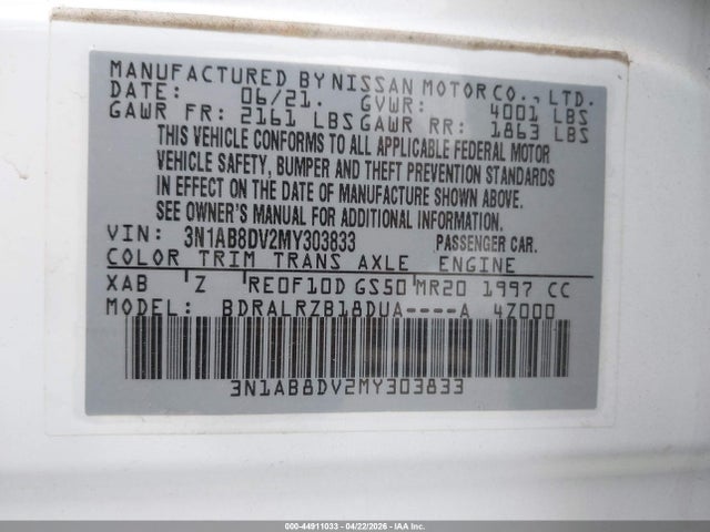Nissan Sentra Sr Xtronic Cvt 2021 3N1AB8DV2MY303833 Image 9