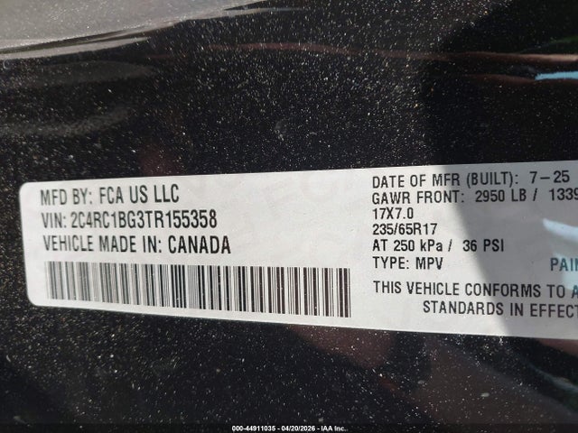 2026 CHRYSLER PACIFICA 2C4RC1BG3TR155358 Photo 8