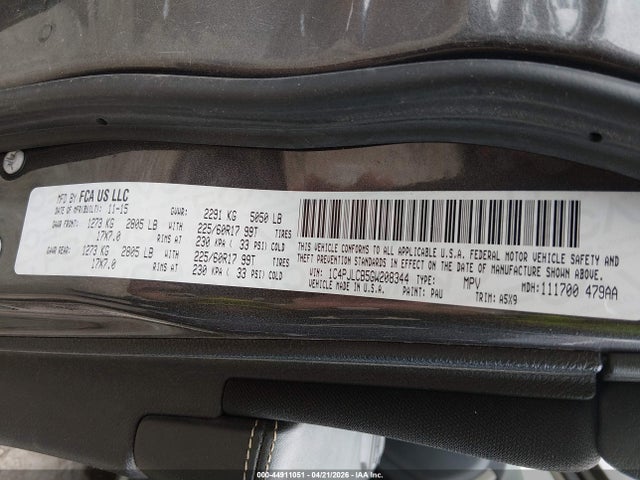 Продажа на аукционе авто 2016 Jeep Cherokee Latitude, vin: 1C4PJLCB5GW208344, номер лота: 44911051