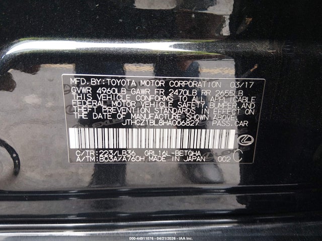 Продаж на аукціоні авто 2017 Lexus Gs 350 F Sport, vin: JTHCZ1BL8HA006827, номер лоту: 44911076