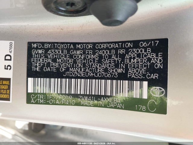 Toyota Prius V Five/four/three/two 2017 JTDZN3EU9HJ070673 Image 9