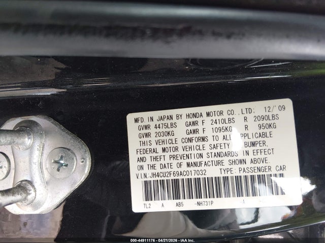 Продаж на аукціоні авто 2010 Acura Tsx 2.4, vin: JH4CU2F69AC017032, номер лоту: 44911176