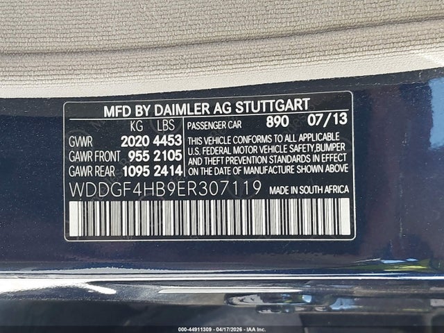 2014 Mercedes-benz C 250 Sport მანქანა იყიდება აუქციონზე, vin: WDDGF4HB9ER307119, აუქციონის ნომერი: 44911309