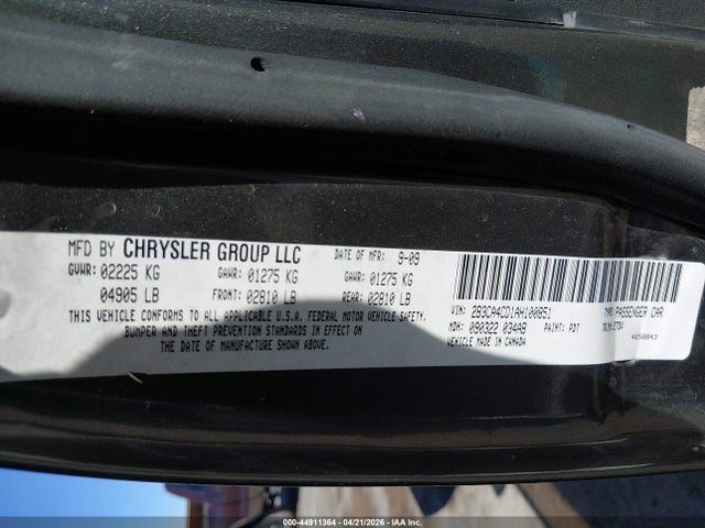 Продажа на аукционе авто 2010 Dodge Charger, vin: 2B3CA4CD1AH100851, номер лота: 44911364