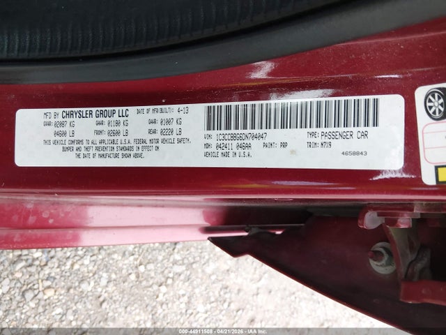 Aukcja sprzedaży 2013 Chrysler 200 Touring, vin: 1C3CCBBG6DN704047, numer aukcji: 44911508