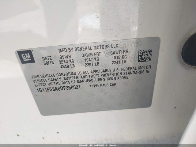 44911511 :رقم المزاد ، 1G11E5SA6DF350821 vin ، 2013 Chevrolet Malibu 2lt مزاد بيع