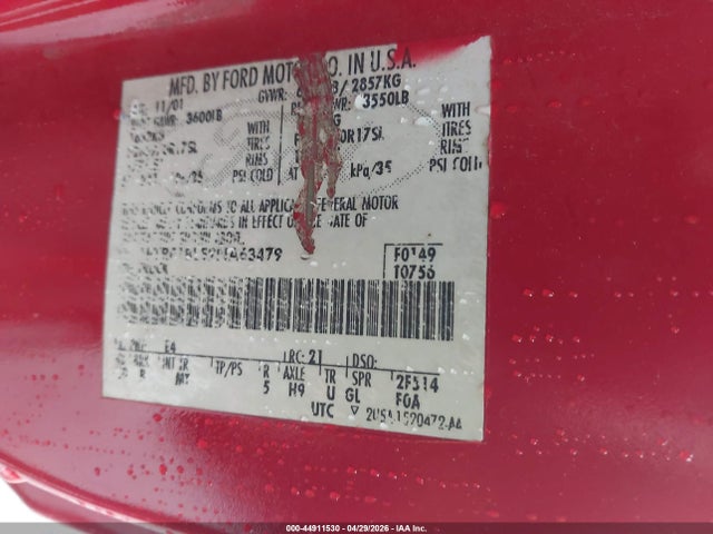 2002 Ford F-150 Xl/xlt მანქანა იყიდება აუქციონზე, vin: 1FTRF18L52NA63479, აუქციონის ნომერი: 44911530
