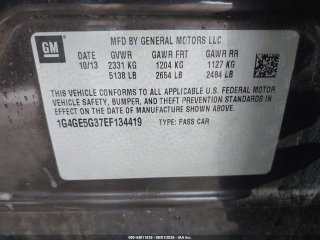 Aukcja sprzedaży 2014 Buick Lacrosse Premium I Group, vin: 1G4GE5G37EF134419, numer aukcji: 44911535
