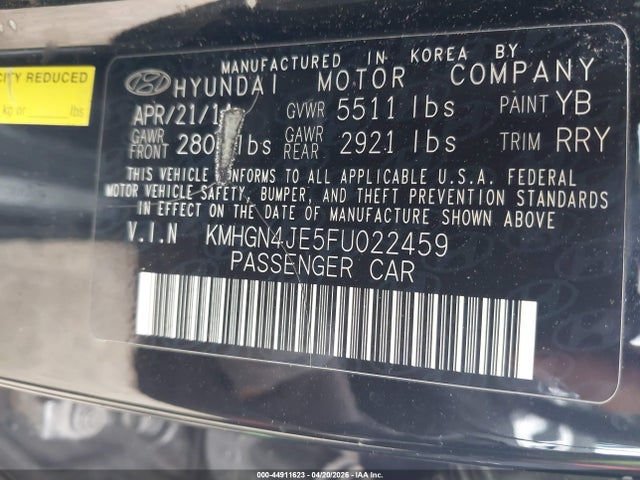 KMHGN4JE5FU022459 Hyundai Genesis 3.8