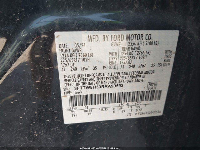 Ford Maverick Xlt 2024 3FTTW8H39RRA90593 Image 9