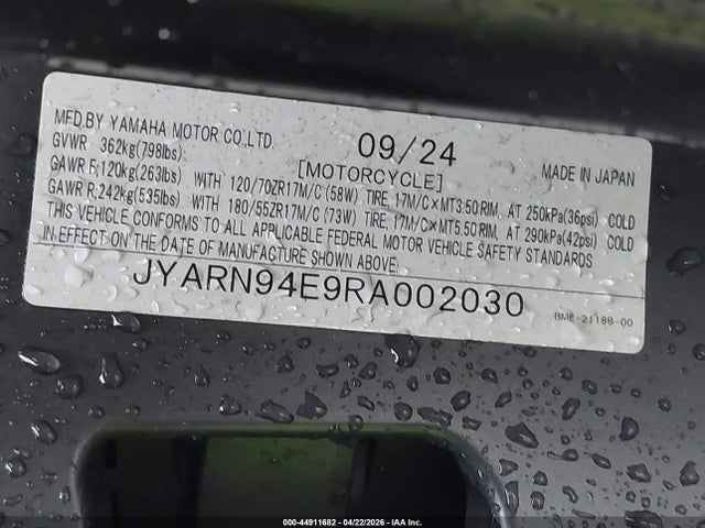 Yamaha MT09 2024 JYARN94E9RA002030 Image 10