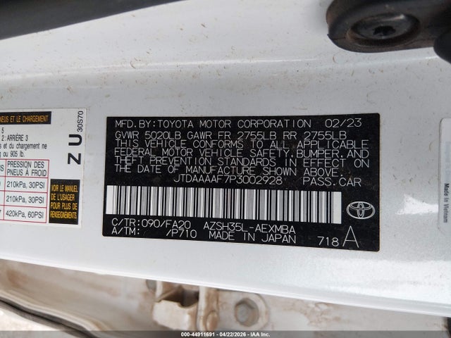 Aukcja sprzedaży 2023 Toyota Crown Xle, vin: JTDAAAAF7P3002928, numer aukcji: 44911691