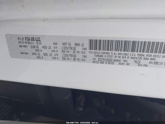 Продаж на аукціоні авто 2016 Ram Promaster 2500 High Roof, vin: 3C6TRVDG6GE104444, номер лоту: 44911703