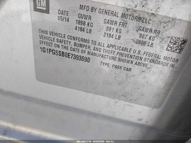 Продаж на аукціоні авто 2014 Chevrolet Cruze Ltz, vin: 1G1PG5SB0E7393690, номер лоту: 44911719