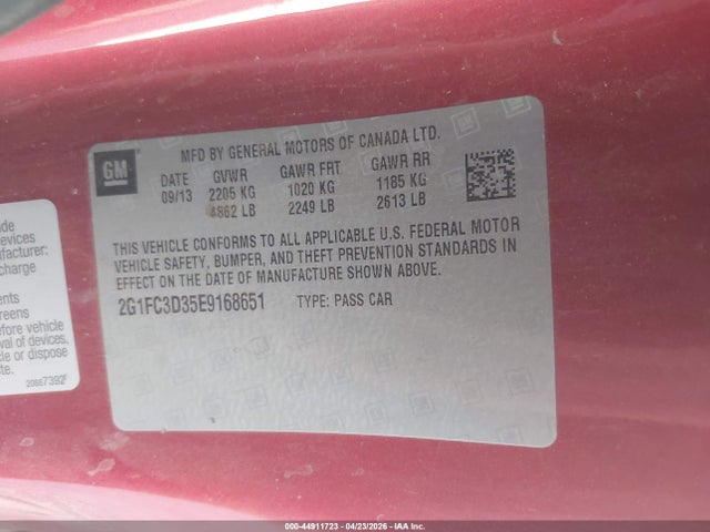 Aukcja sprzedaży 2014 Chevrolet Camaro 2lt, vin: 2G1FC3D35E9168651, numer aukcji: 44911723