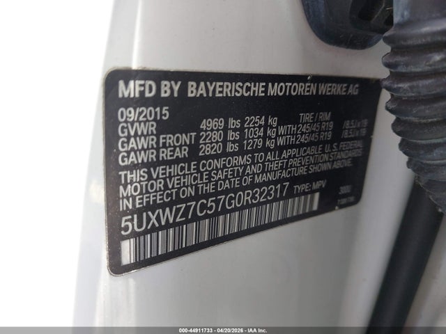 Продаж на аукціоні авто 2016 Bmw X3 Sdrive28i, vin: 5UXWZ7C57G0R32317, номер лоту: 44911733