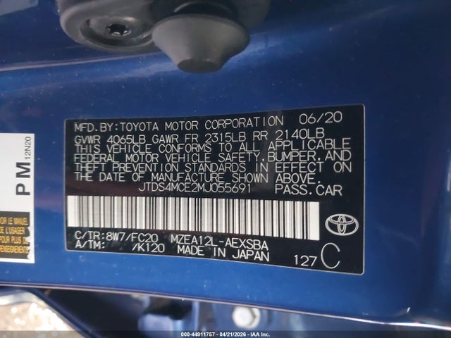 JTDS4MCE2MJ055691 Toyota COROLLA SE