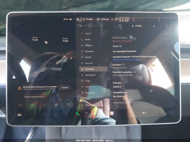Продаж на аукціоні авто 2022 Tesla Model Y Performance Dual Motor All-wheel Drive, vin: 7SAYGDEF7NF491794, номер лоту: 44911805