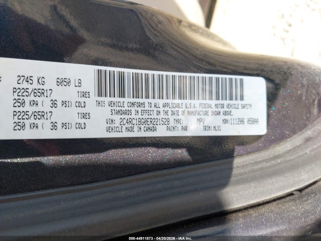 Aukcja sprzedaży 2014 Chrysler Town & Country Touring, vin: 2C4RC1BG0ER221528, numer aukcji: 44911873