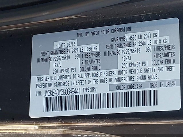 2016 Mazda Cx-5 Grand Touring მანქანა იყიდება აუქციონზე, vin: JM3KE4DY3G0649441, აუქციონის ნომერი: 44911885