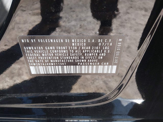 Продаж на аукціоні авто 2017 Volkswagen Jetta 1.4t S, vin: 3VW2B7AJ4HM211307, номер лоту: 44911901