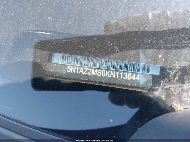 Продаж на аукціоні авто 2019 Nissan Murano Sl, vin: 5N1AZ2MS0KN113644, номер лоту: 44911904