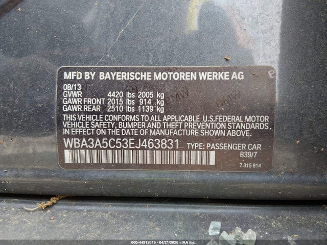 44912016 :رقم المزاد ، WBA3A5C53EJ463831 vin ، 2014 Bmw 328i مزاد بيع