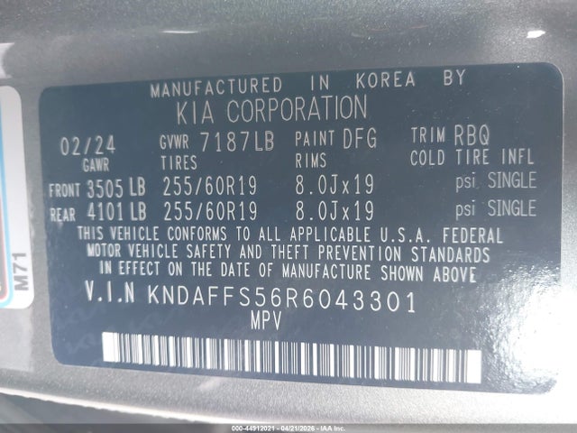 KIA Ev9 Wind 2024 KNDAFFS56R6043301 Image 9
