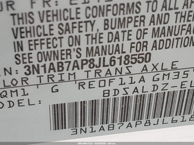 Nissan SENTRA SV 2018 3N1AB7AP8JL618550 Image 9