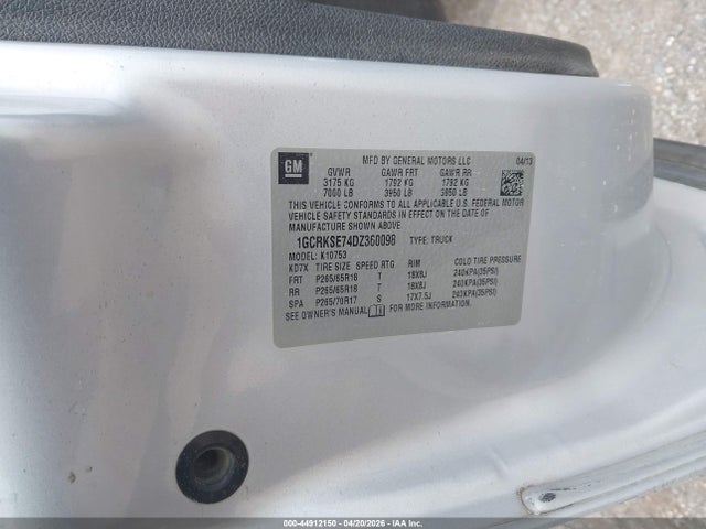 Продаж на аукціоні авто 2013 Chevrolet Silverado 1500 Lt, vin: 1GCRKSE74DZ360098, номер лоту: 44912150