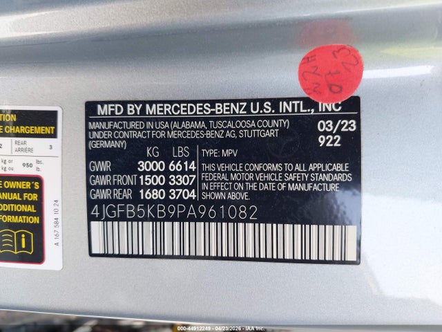 4JGFB5KB9PA961082 Mercedes-Benz Gle 450 4matic