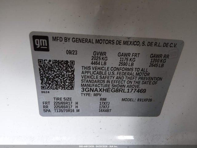 3GNAXHEG8RL177469 Chevrolet Equinox Fwd Ls