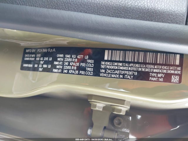 ZACCJABTOFPB36719 Jeep Renegade Latitude