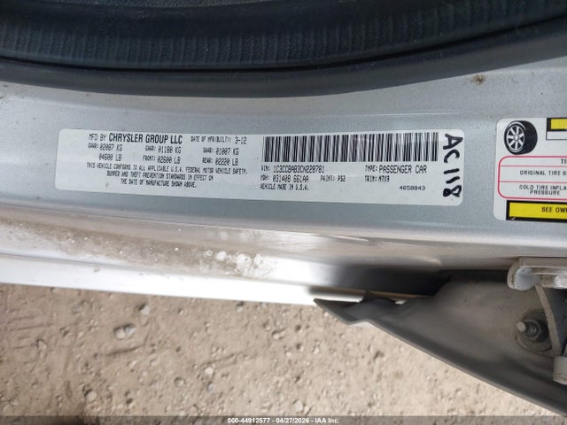 Продажа на аукционе авто 2012 Chrysler 200 Lx, vin: 1C3CCBAB3CN228781, номер лота: 44912577