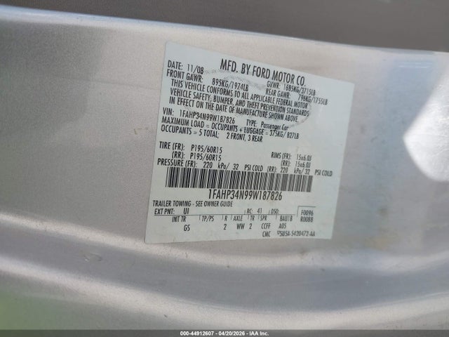 Продаж на аукціоні авто 2009 Ford Focus S, vin: 1FAHP34N99W187826, номер лоту: 44912607