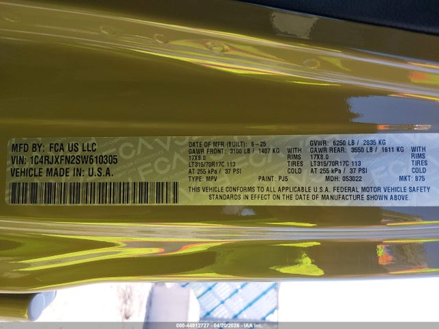 1C4RJXFN2SW610305 Jeep Wrangler 4-door Recon 4x4