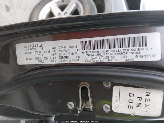 Продаж на аукціоні авто 2016 Ram 1500 Slt, vin: 1C6RR6GTXGS226648, номер лоту: 44912772