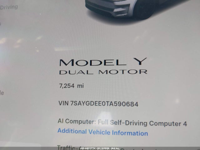 Продаж на аукціоні авто 2026 Tesla Model Y All-wheel Drive/long Range Launch Series/premium All-wheel Drive, vin: 7SAYGDEE0TA590684, номер лоту: 44912774