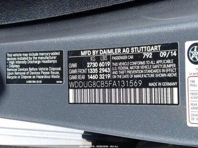 Продаж на аукціоні авто 2015 Mercedes-benz S 550, vin: WDDUG8CB5FA131569, номер лоту: 44912816