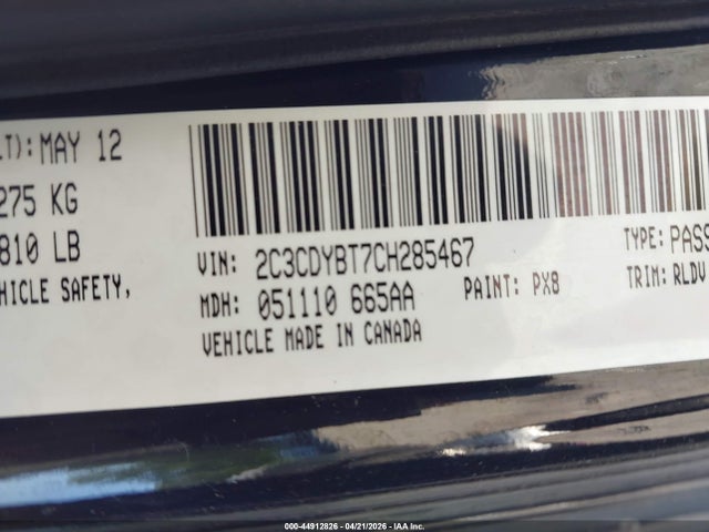 Продаж на аукціоні авто 2012 Dodge Challenger R/t, vin: 2C3CDYBT7CH285467, номер лоту: 44912826