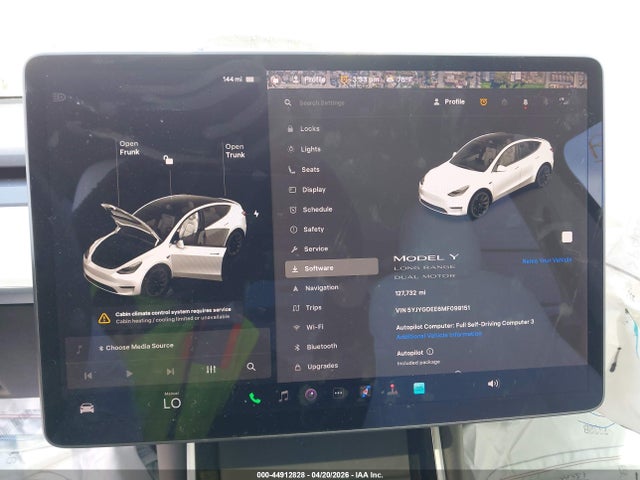 Aukcja sprzedaży 2021 Tesla Model Y Long Range Dual Motor All-wheel Drive, vin: 5YJYGDEE6MF099151, numer aukcji: 44912828
