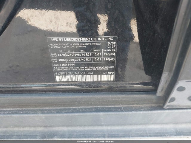 Aukcja sprzedaży 2010 Mercedes-benz Gl 550 4matic, vin: 4JGBF8GE5AA558344, numer aukcji: 44912838