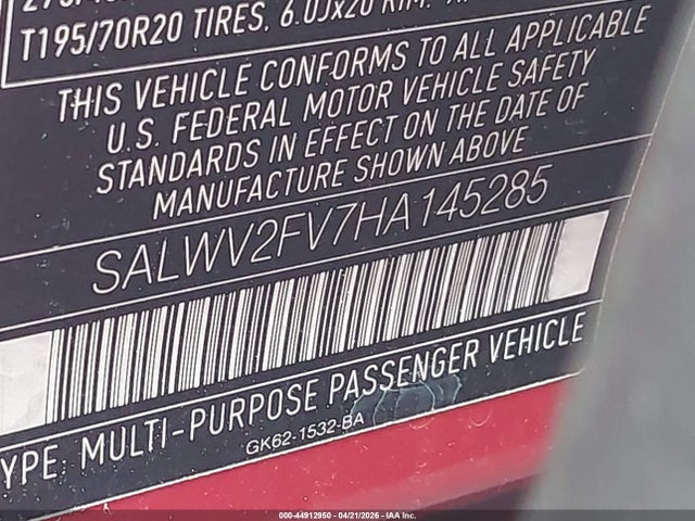 SALWV2FV7HA145285 Land Rover Range Rover Sport 3.0l V6 Supercharged Hse Dynamic