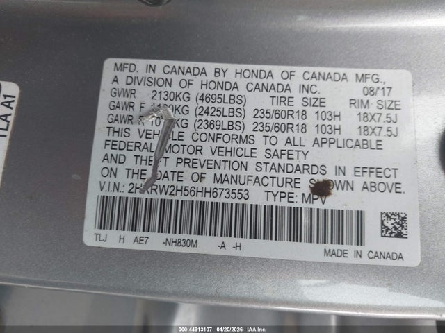2HKRW2H56HH673553 Honda CR-V EX